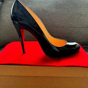 CHRISTIAN LOUBOUTIN Ron Ron Black Patent Pump